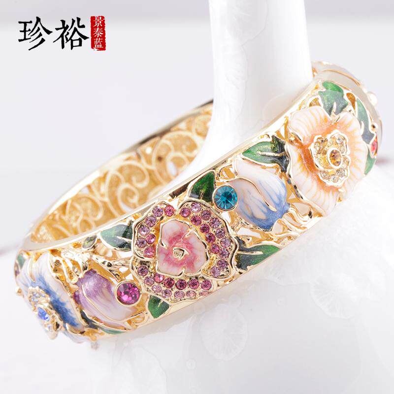 北京景泰蓝宽款手镯故宫天坛北海同款送妈妈送母亲送奶奶富贵国风