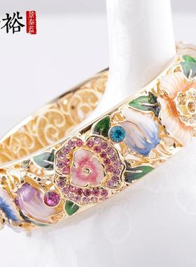 工艺手镯珍裕景泰蓝双层镂空潮女