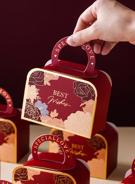 2026新款结婚喜糖盒婚礼手提糖果包装盒子高级感伴娘伴郎回礼空盒