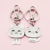 情侣刻字挂件男女一对送闺蜜朋友生日2026马年礼物可爱猫咪钥匙扣