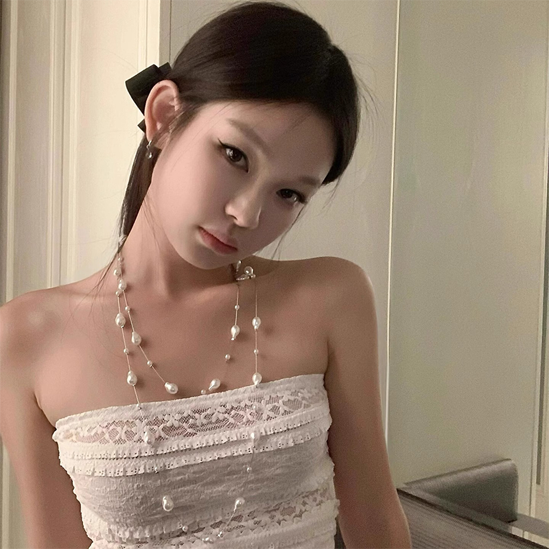 法式多层珍珠项链女轻奢小众高级