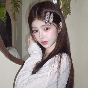 爆闪满钻锆石蝴蝶结发夹女精致侧边夹高级感前额刘海发卡头饰发饰