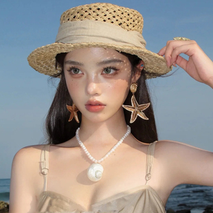 海边度假风金色海星耳环女高级感夸张独特漂亮耳坠巨好看耳钉耳饰