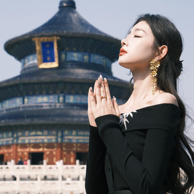 复古金色花朵耳环夸张耳夹无耳洞