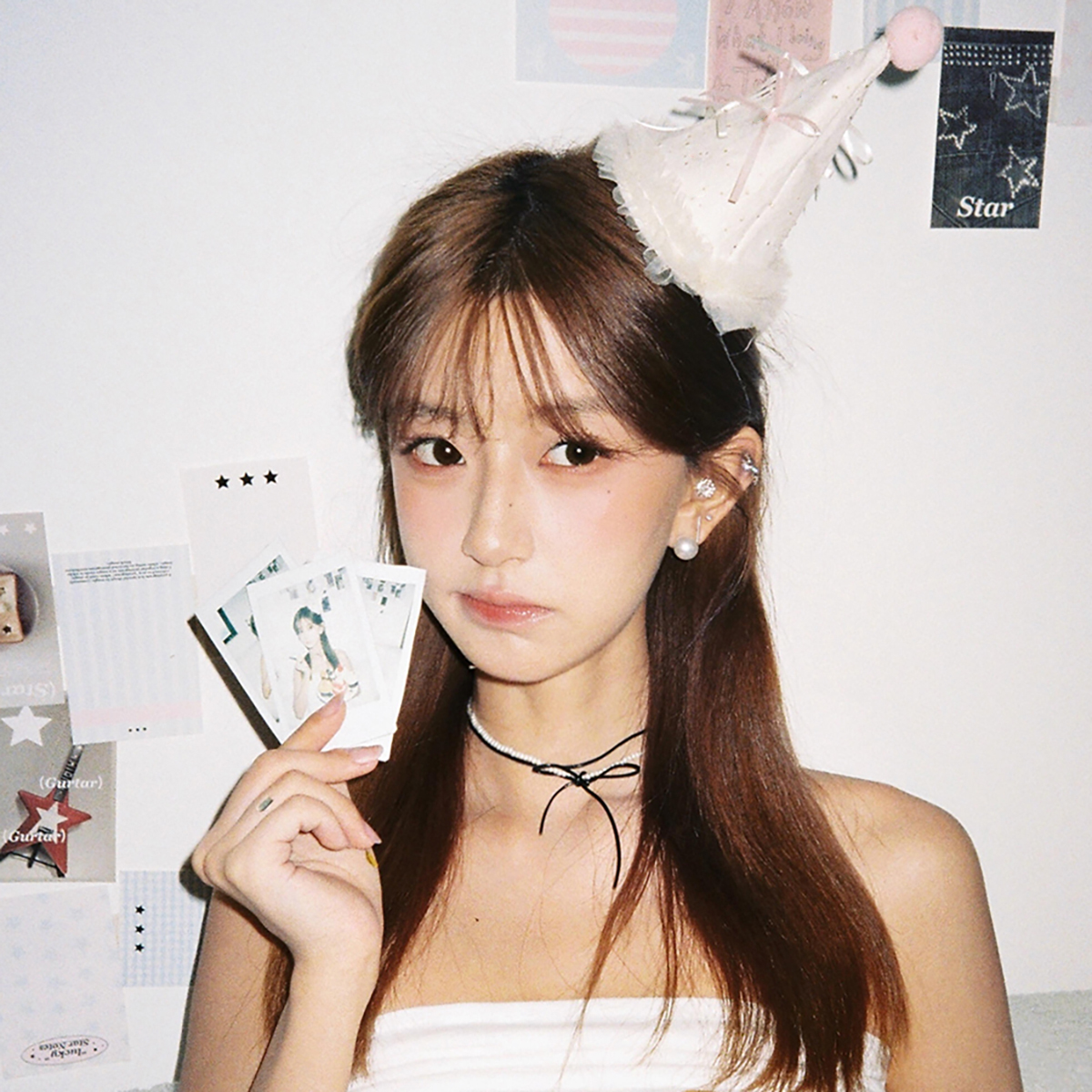 少女生日帽发夹大号网纱蝴蝶结帽子夹子公主生日头饰派对拍照道具