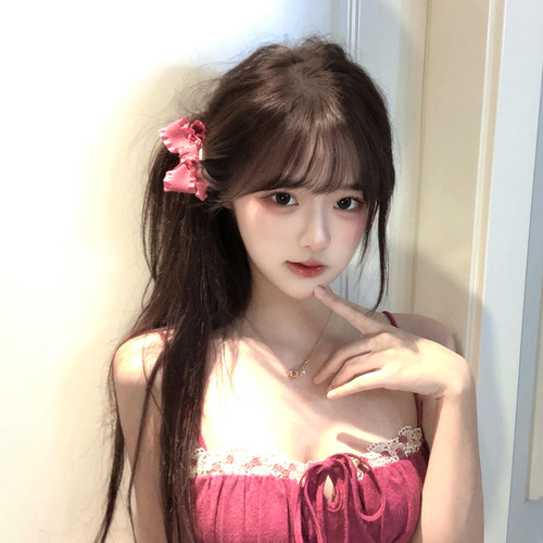 甜美防滑玫粉蝴蝶结发夹