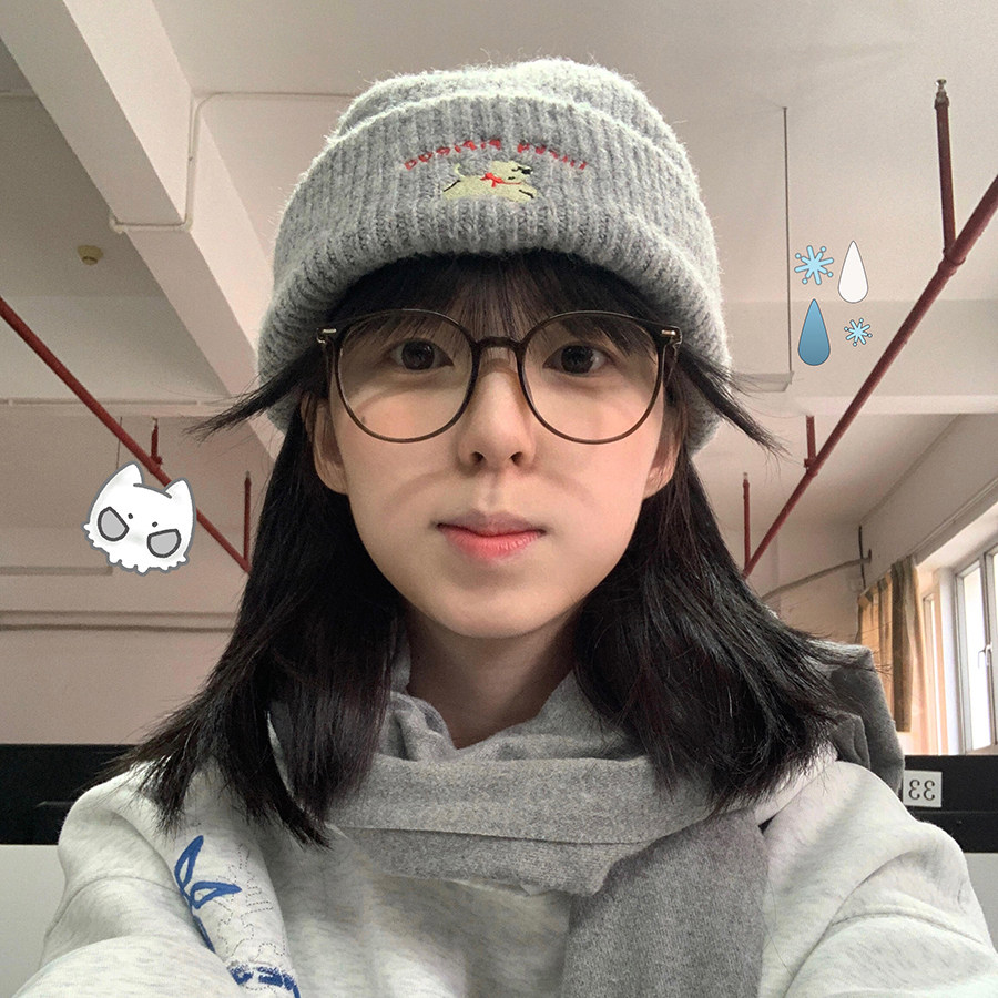 可爱小狗刺绣针织帽女2025年冬季毛线帽显脸小大头围冷帽子包头帽 - 由夏 YOOXIA出品