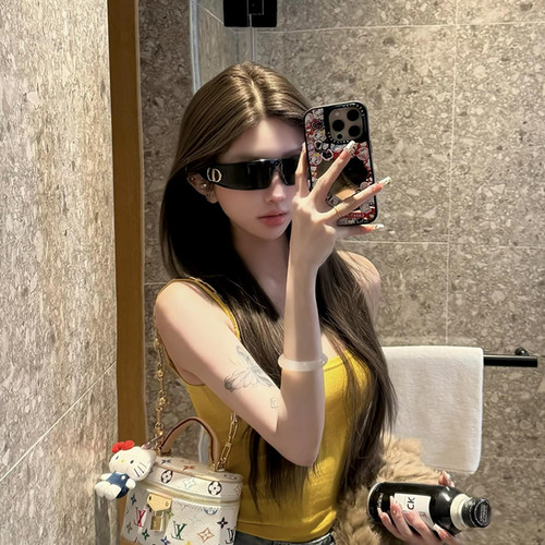 CD发箍墨镜女款2025新款高级网红二合一头箍y2k防紫外线太阳眼镜