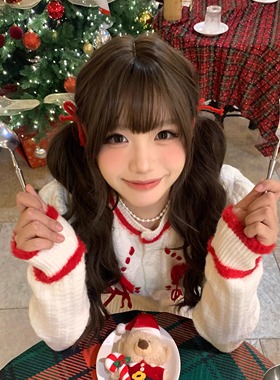 圣诞甜心 红色毛绒蝴蝶结发夹芭蕾风公主头刘海夹小发卡新年头饰