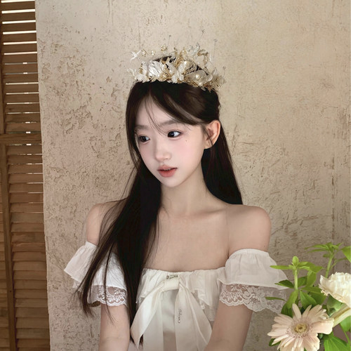 儿童皇冠头饰公主女童王冠小孩发箍韩版舞台演出花童头花结婚饰品