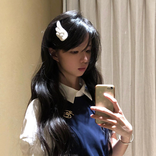 魔法少女百变小樱天使翅膀发夹韩系ins设计感少女毛绒发卡Y2K发饰