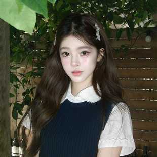 蝴蝶结气质水钻发夹女可爱淑女侧边一字夹发卡刘海夹边夹头饰发饰