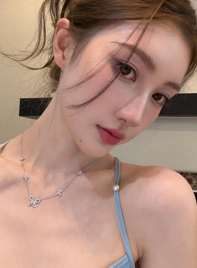 2026新款爆闪锆石蝴蝶项链女