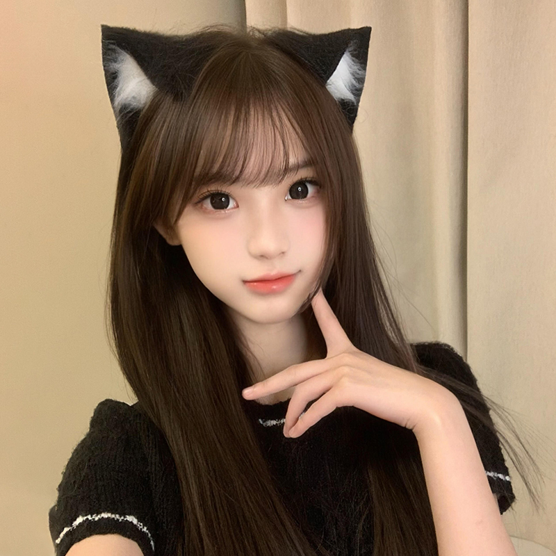 黑色猫耳朵头饰发箍女可爱
