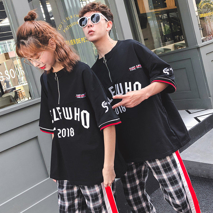 网红情侣装短袖T恤女2019新款ins韩版学生学院风毕业班服夏季套装|ruв категории Женская одежда, футболка - от Buy2taobao.com для оказания профессиональной услуги покупки агента Taobao