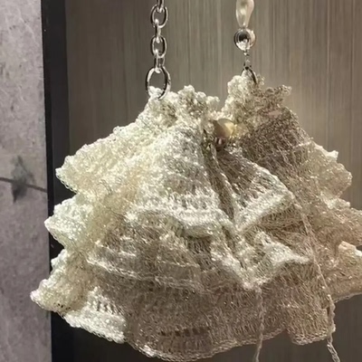 【白月光款】毛线编织蛋糕芭蕾包爆闪银包芯银线材料包单肩送闺蜜