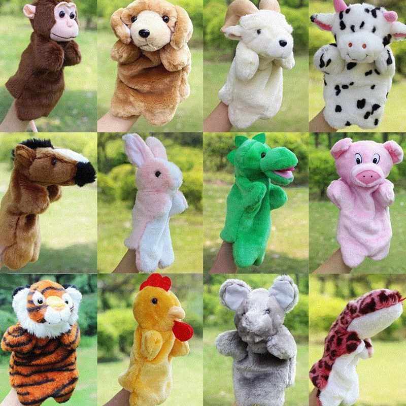 婴儿木偶教学道具手偶猪小猫手偶玩具动物手套大号小白兔小猪玩偶