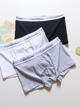 CarbinKoneer外贸男士平角内裤全棉纯棉舒适四角裤中腰运动短裤头