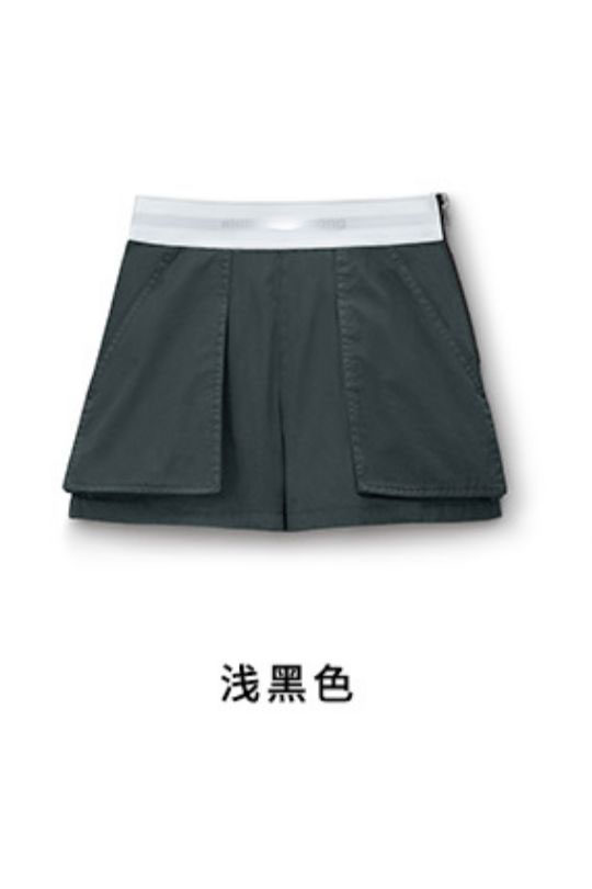 休闲短裤侧拉链舒适百搭字母腰头