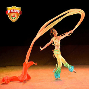 舞蹈彩绸舞彩稠李玉刚飞天舞长稠敦煌表演彩带渐变色跳舞练习甩绸