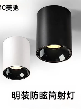 明装筒灯吸顶射灯led天花灯家用卧室客厅过道店铺酒店商场射灯