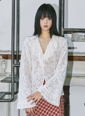 YannM原创 白色蕾丝衬衫气质春装2024年新款女高级设计感小众上衣