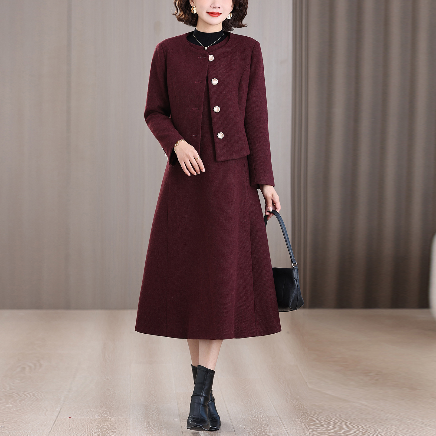 喜婆婆时尚小香风婚宴装新款礼服