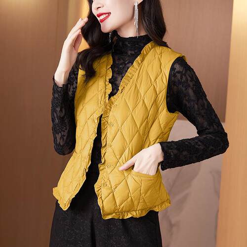 年轻妈妈棉服修身马甲女