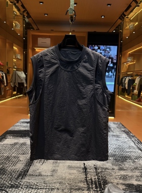 「S5208」简约时尚百搭假俩件圆领宽松背心设计感潮流INST恤上衣