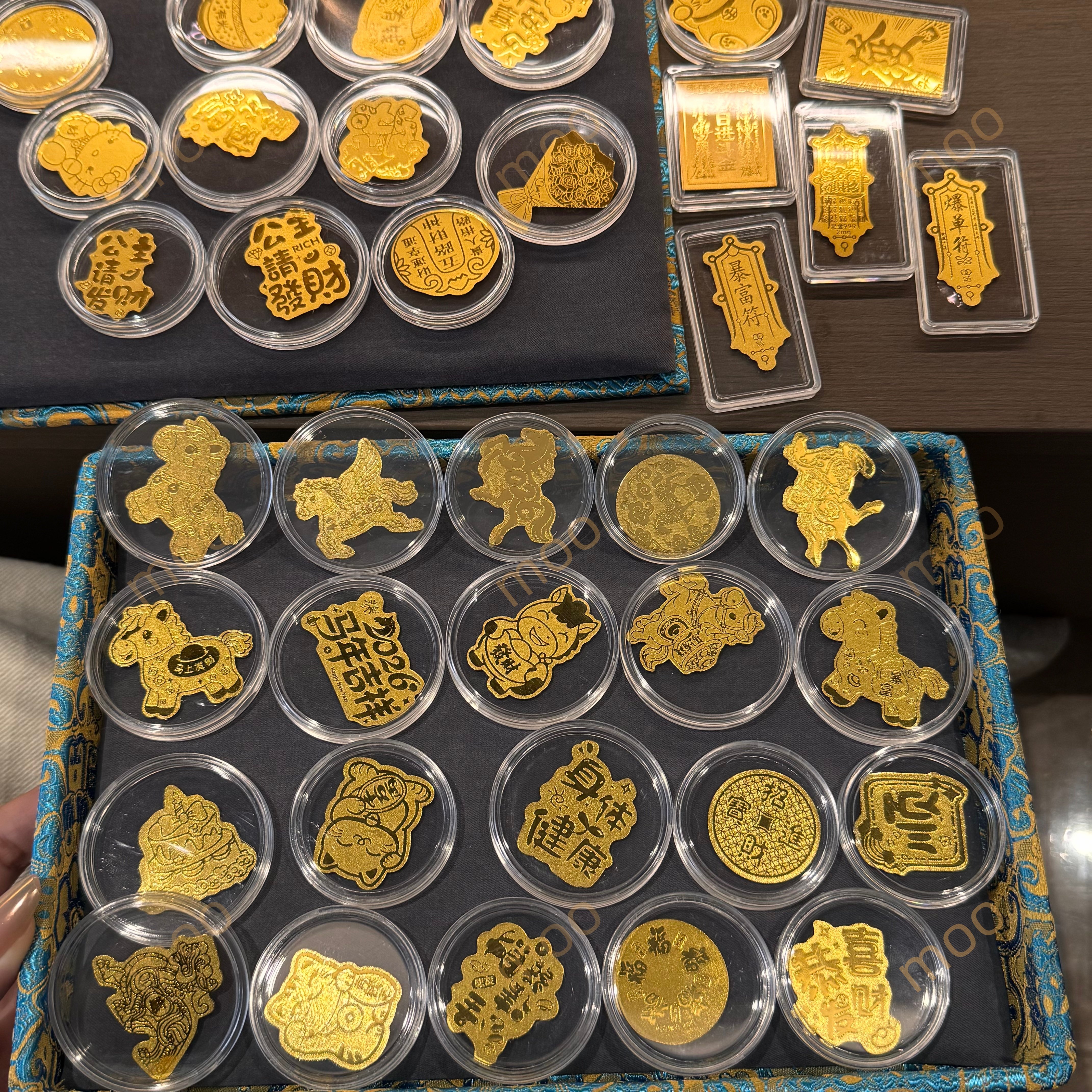 水贝黄金手机贴足金999金箔片招财好运发公主发财生日礼物新年顺