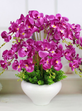 包邮仿真花蝴蝶兰套装 假花绢花客厅装饰花艺摆放花家居饰品花