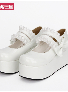 Angelic imprint日系LOLITA鞋松糕厚底花边蝴蝶结公主洋装鞋8526