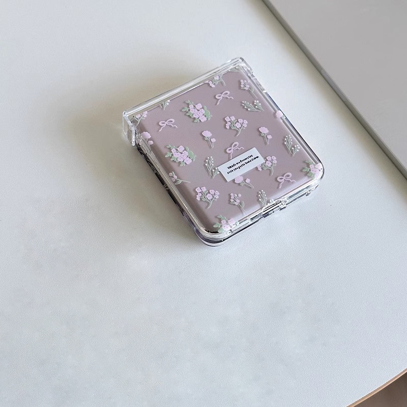 小清新碎花适用三星zflip6手机壳zflip5折叠屏4代翻盖OPPON3flip系天下W24全包透明防摔女新款镂空超薄保护套