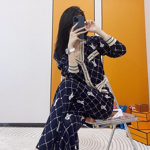 小香风针织套装女2026年春秋新款时尚减龄洋气阔腿裤气质两件套潮