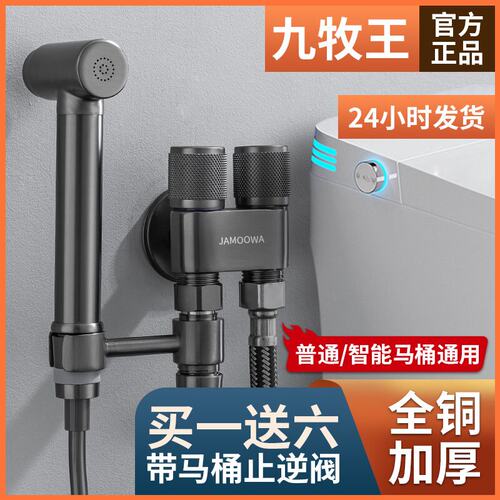 九牧王全铜马桶冲洗喷枪水龙头妇洗器厕所卫生间冲枪伴侣高压增压