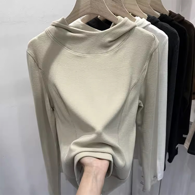 加厚德绒长袖打底小个子内搭上衣