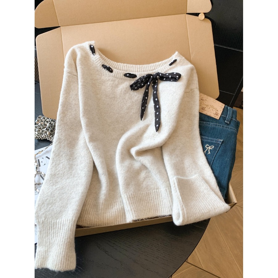 【赠运费险】气质蝴蝶结系带上衣