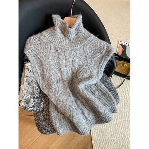 【赠运费险】麻花高领针织背心