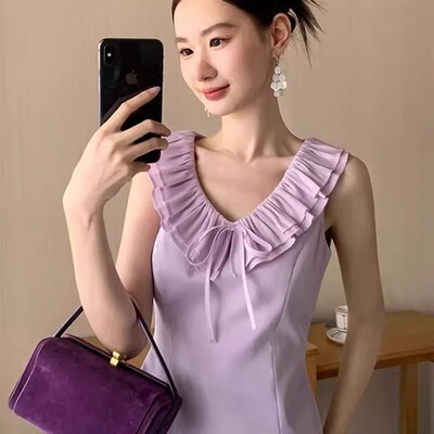 【赠运费险】绝美荷叶领无袖衬衫