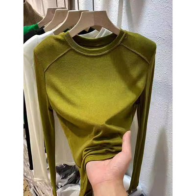 洋气长袖t恤爱心印花设计感上衣