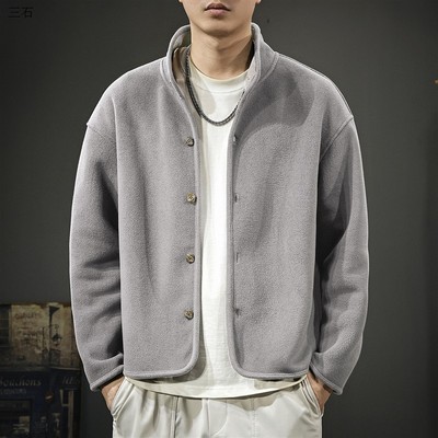 2025冬季新款高级感摇粒绒夹克内胆男秋冬美式重磅加厚保暖外套潮