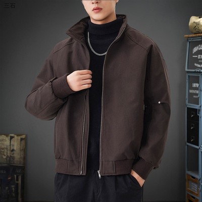 冬季防风保暖90鸭绒男士翻领羽绒服2025新款潮牌加绒潮牌上衣外套