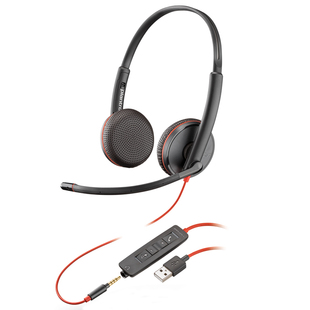 Blackwire C3225双耳降噪耳机USB Plantronics 缤特力 3.5毫米