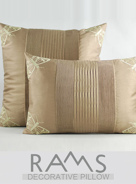RAMS简约现代样板房抱枕新中式沙发靠垫酒店床头靠包靠枕套不含芯