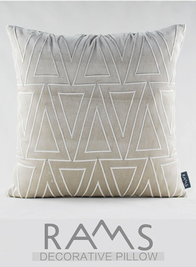 北欧沙发抱枕靠垫现代样板房床头靠包立体几何绣花白色靠枕不含芯
