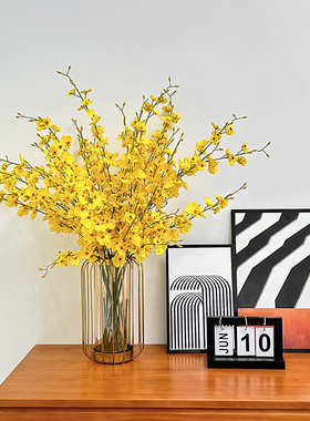 跳舞兰仿真插花花瓶客厅玄关摆件