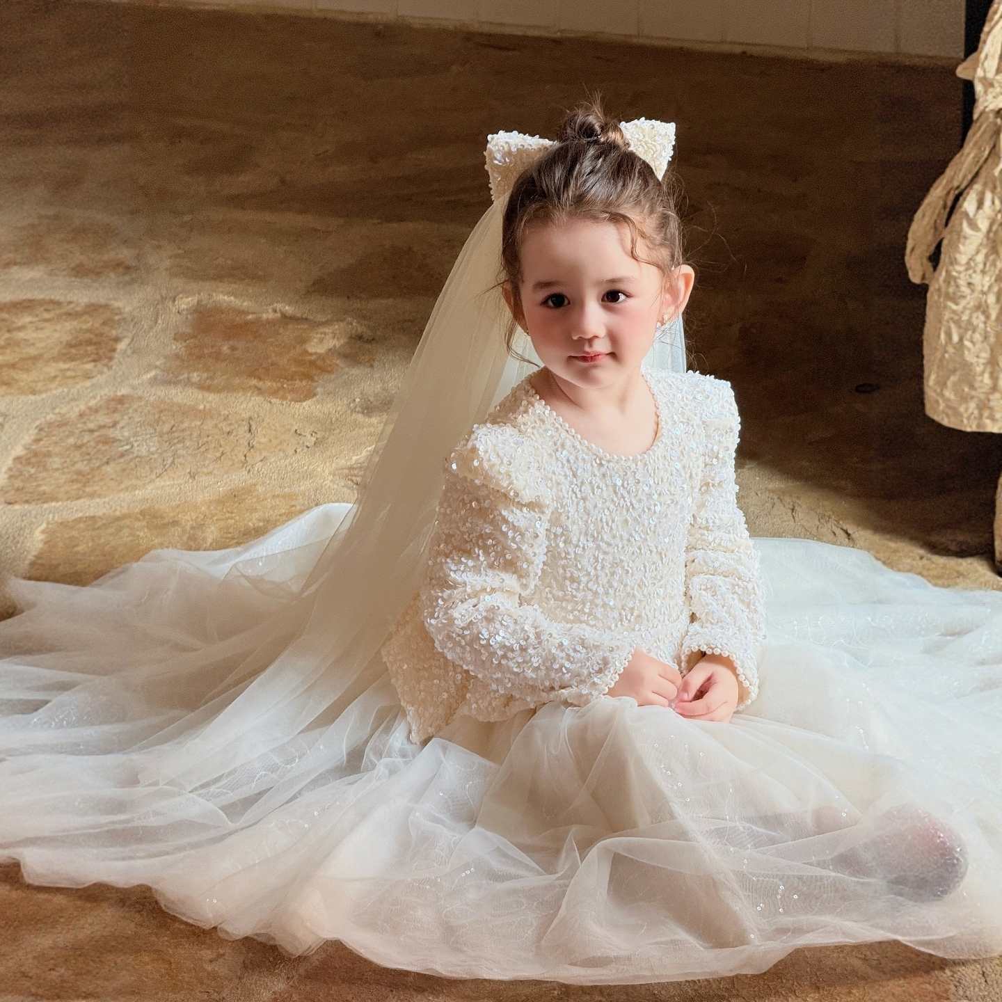 女童闪闪亮片公主裙高级感连衣裙