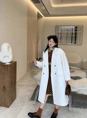 lxlilium白色廓形韩版尼夹棉外套
