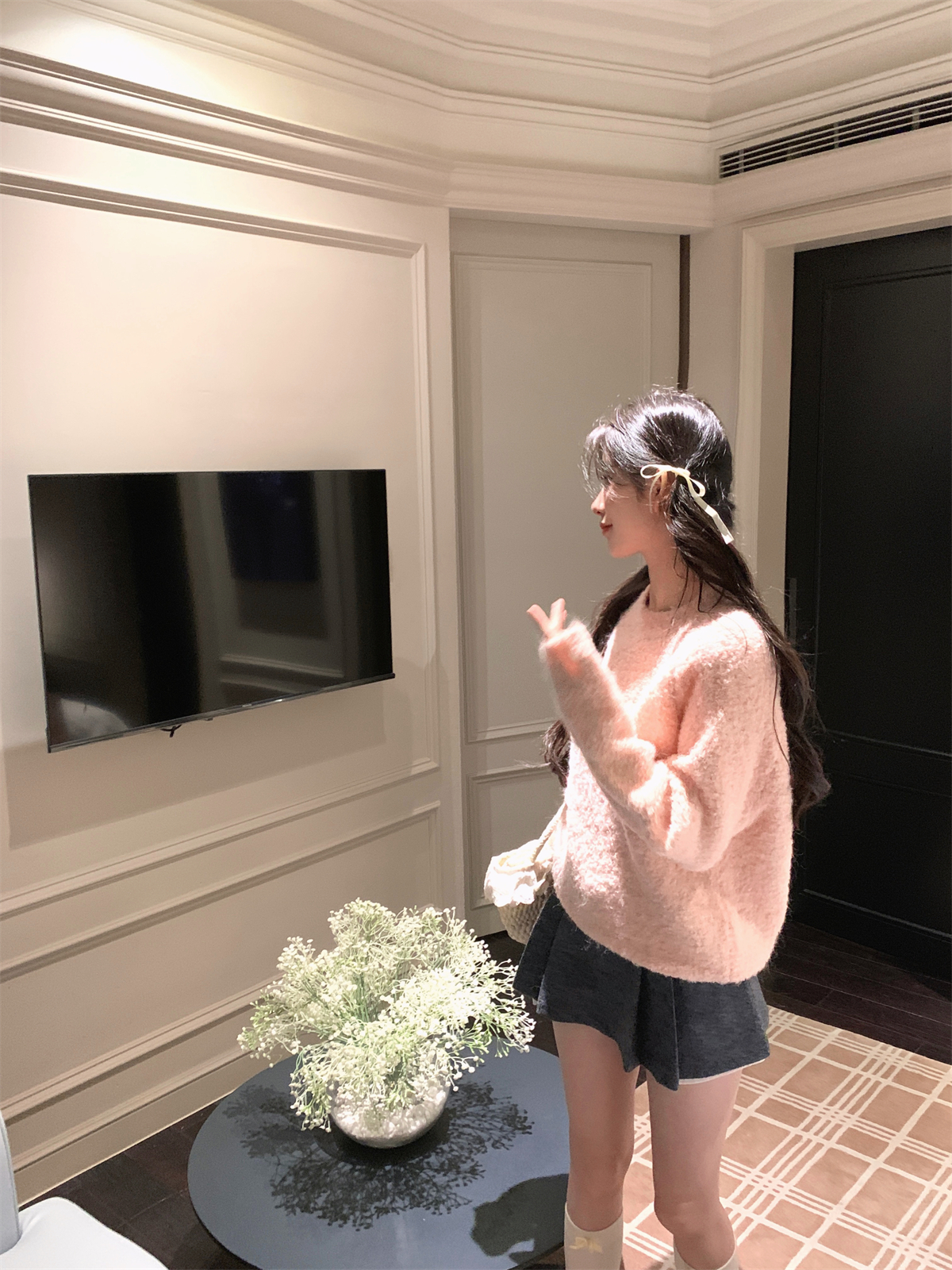 LXLILIUM软糯显白粉毛衣