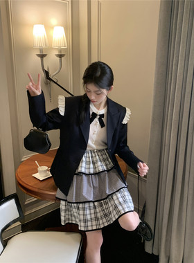 lxlilium英伦耸肩白色立领花边